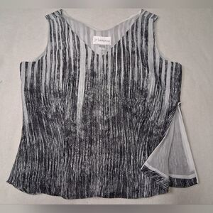 Nygard Collection Black and White Striped Tank Top
